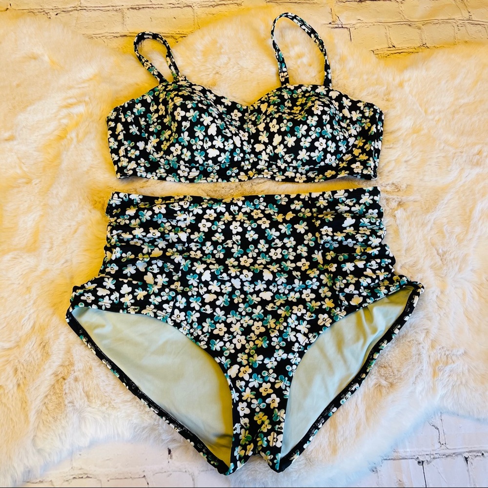 Adore Me Floral High Waisted Bikini Size M
